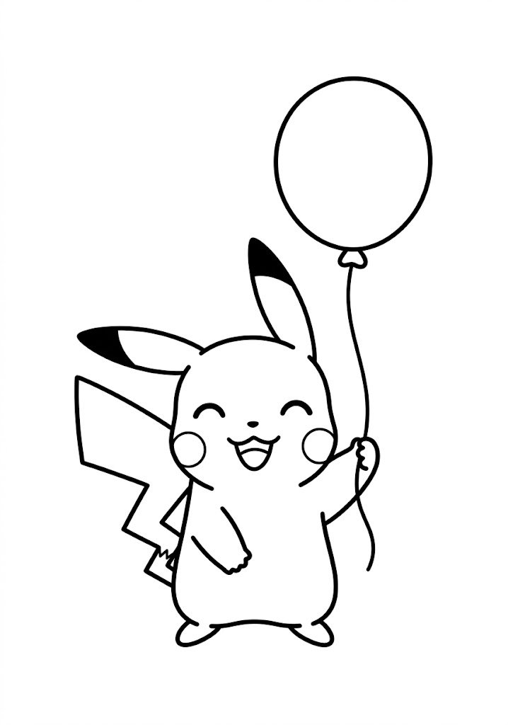 Pikachu Holding Balloon