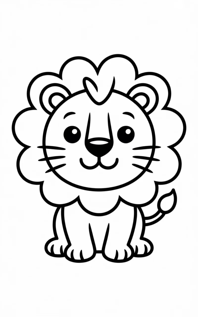 Cute Lion Coloring Pages