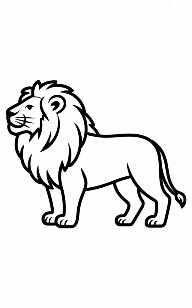 Simple Lion Coloring Pages