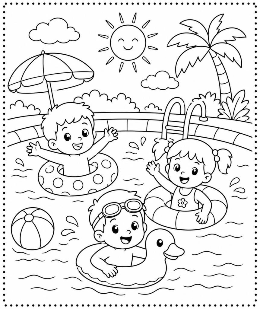 Summer Coloring Sheets for Kids