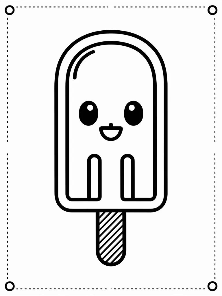 Ice Popsicle Coloring Page