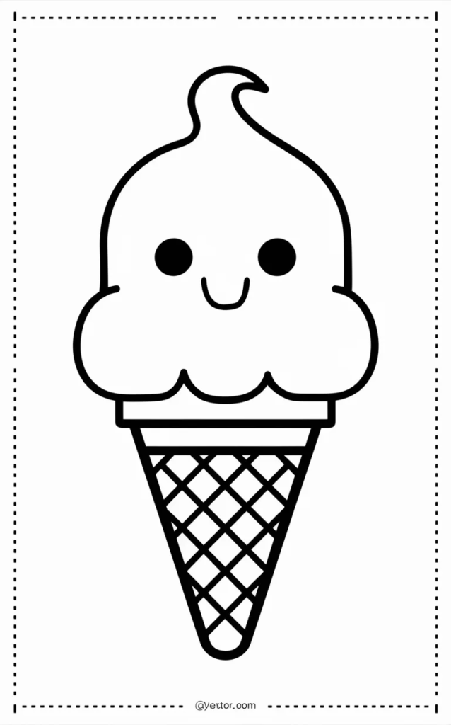 Ice Cream Summer Coloring Page