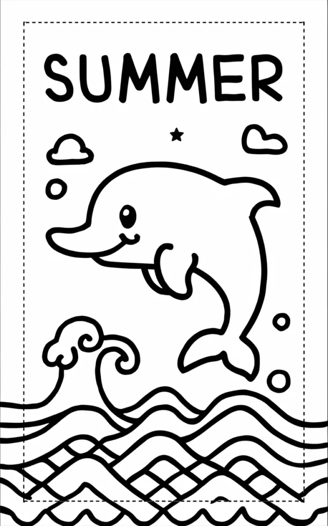 Cute Summer Coloring Pages Easy for Children