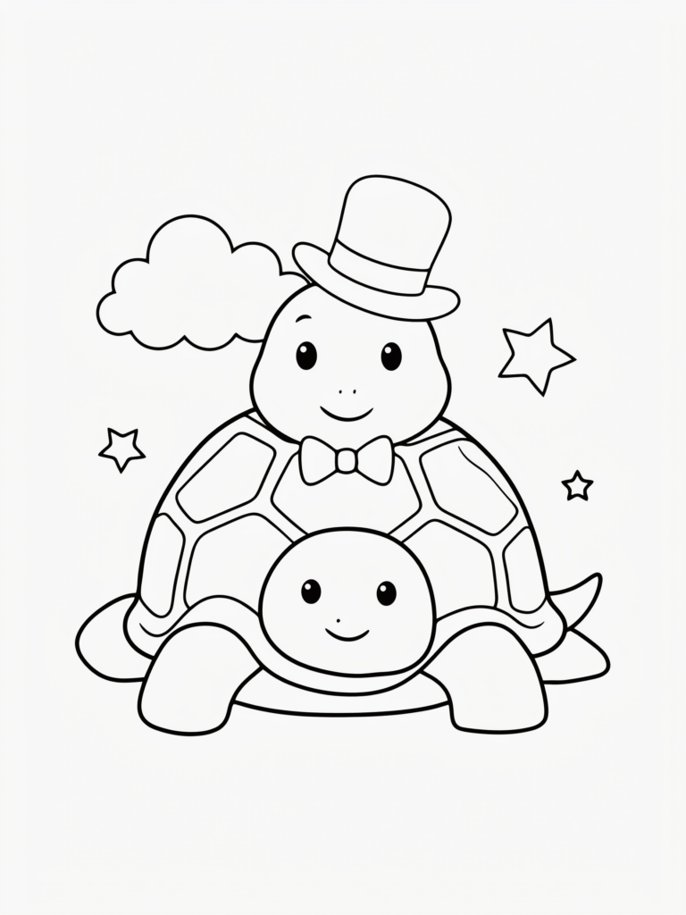 Funny turtle wearing a small hat.