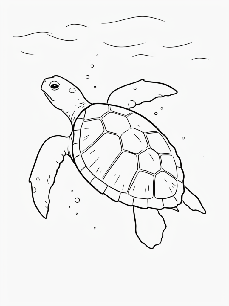 Realistic sea turtle swimming gracefully.