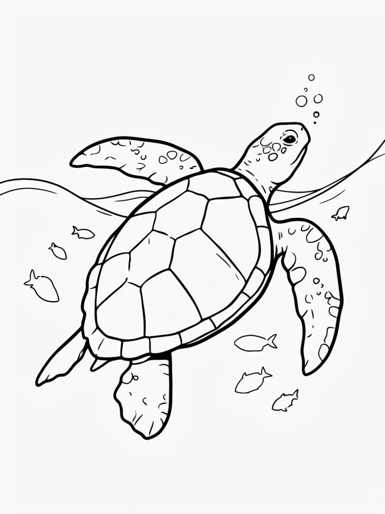 Realistic sea turtle swimming gracefully.