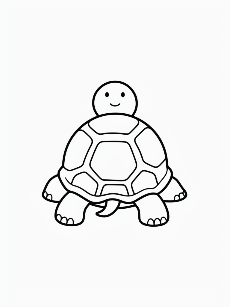 Very simple turtle outline for toddlers.