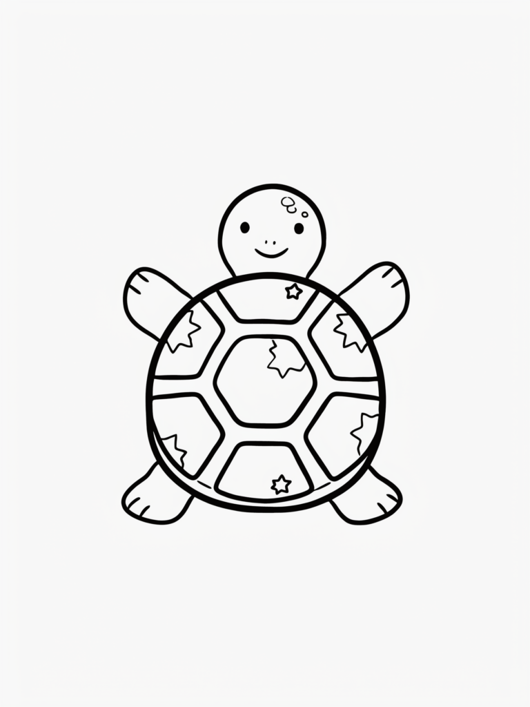 Very simple turtle outline for toddlers.
