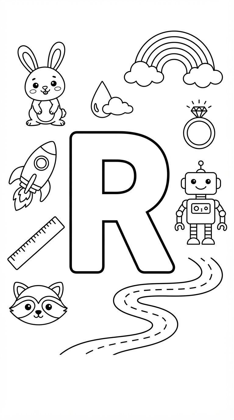 Letter R Coloring Pages