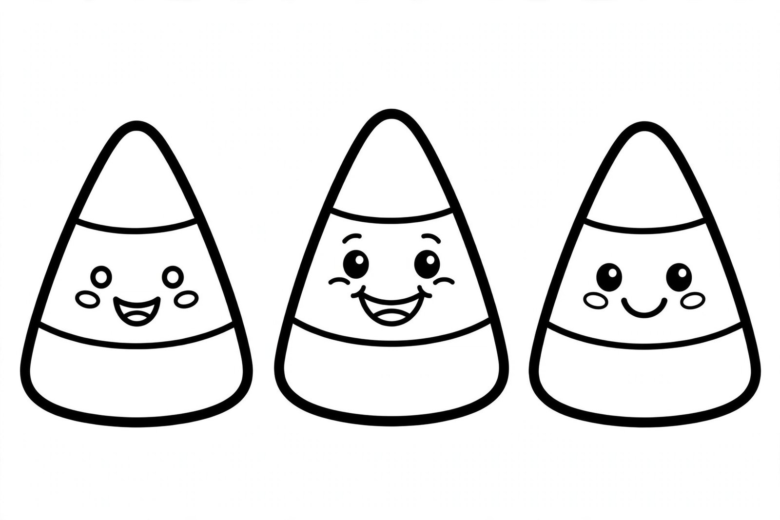 Candy corn Halloween coloring page