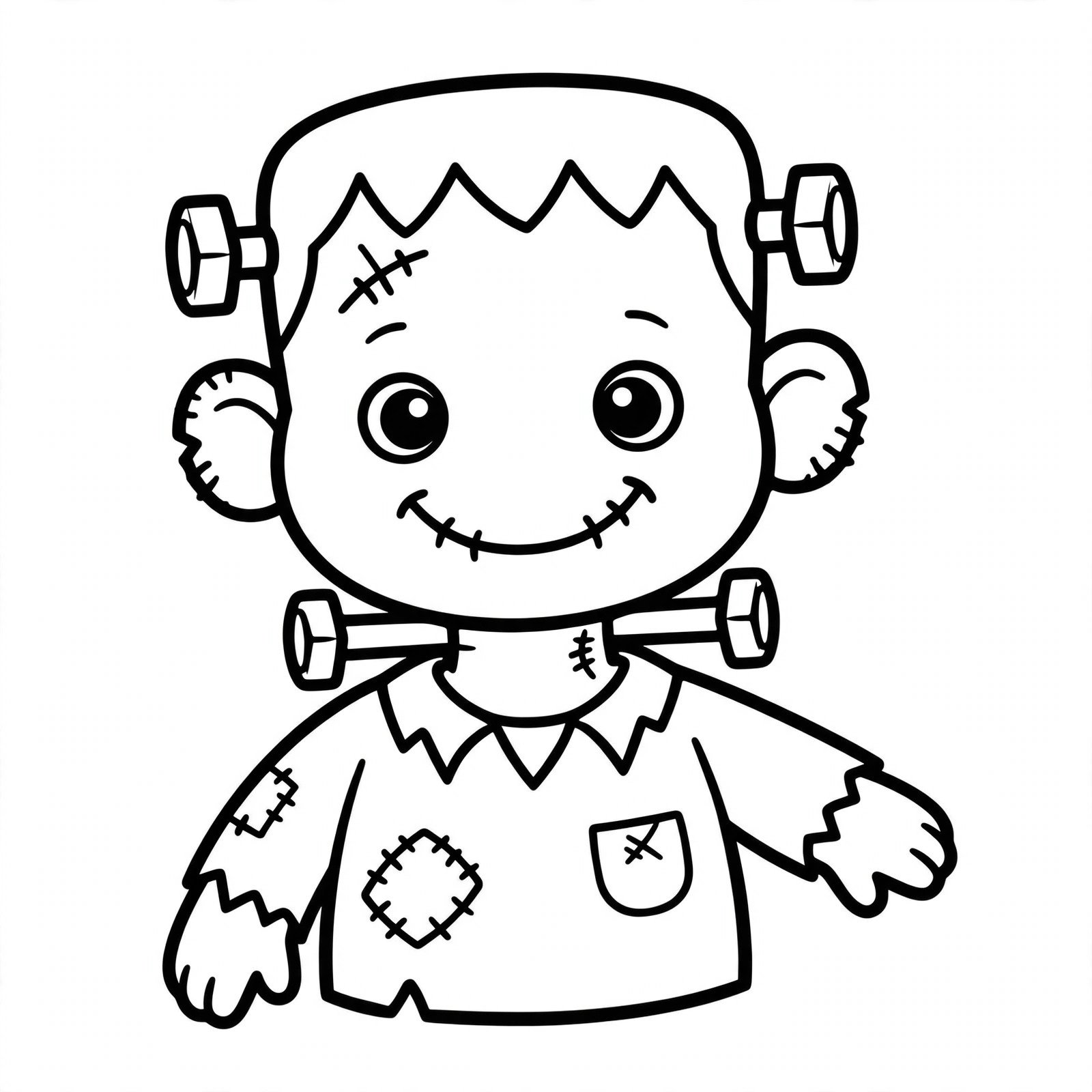 Friendly monster Halloween coloring page