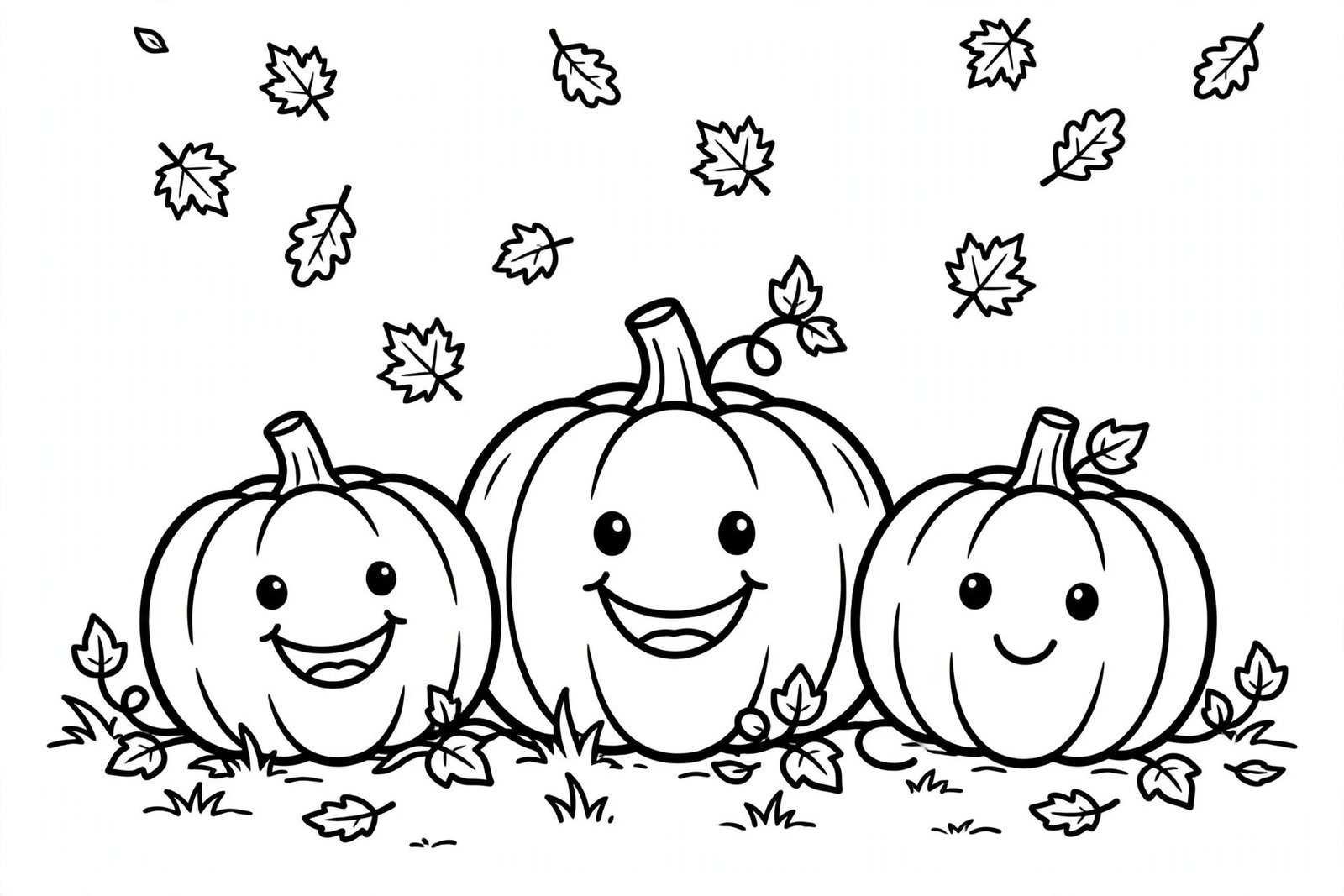 Pumpkin patch Halloween coloring page