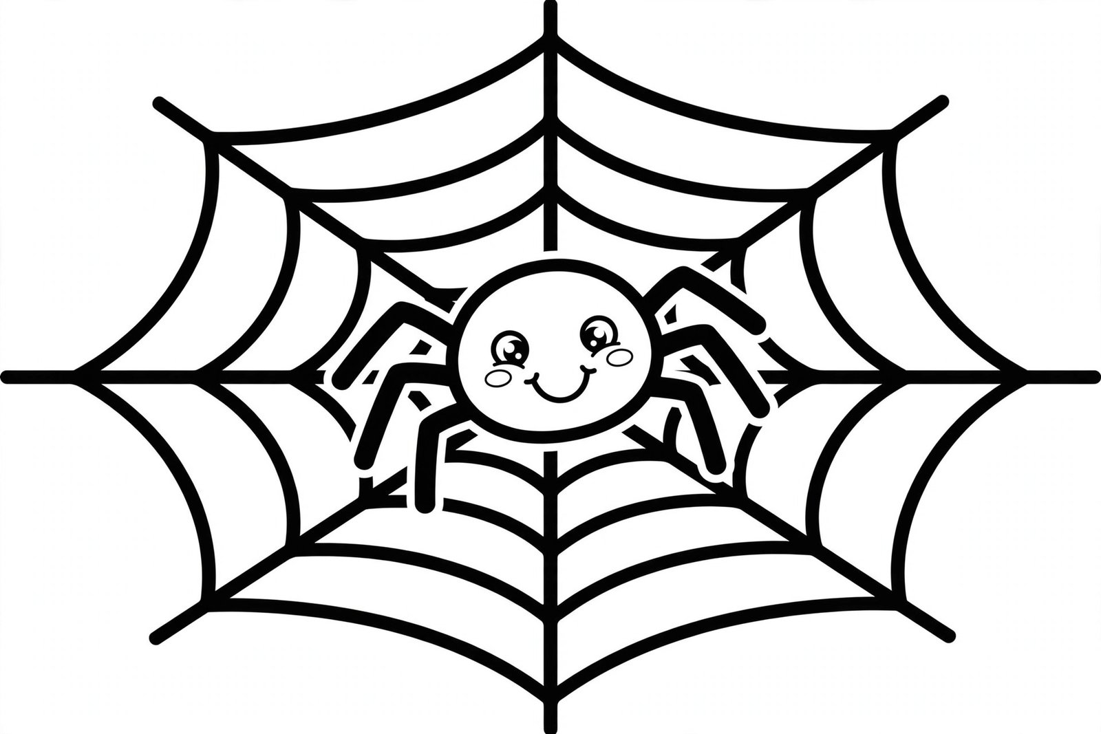 Spider web Halloween coloring page for kids