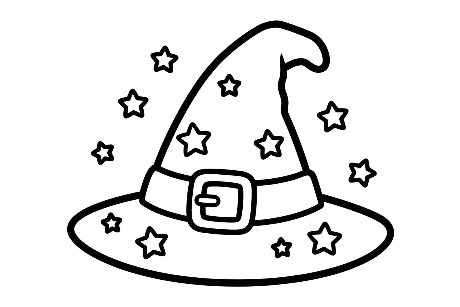 Witch hat Halloween coloring page for kids