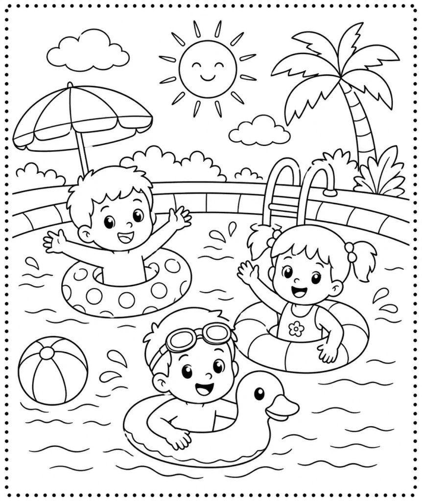 Summer Coloring Sheets for Kids