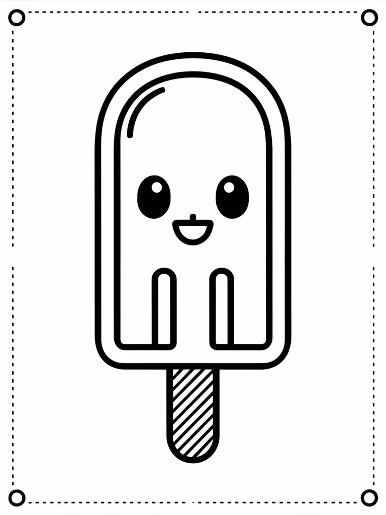 Ice Popsicle Coloring Page
