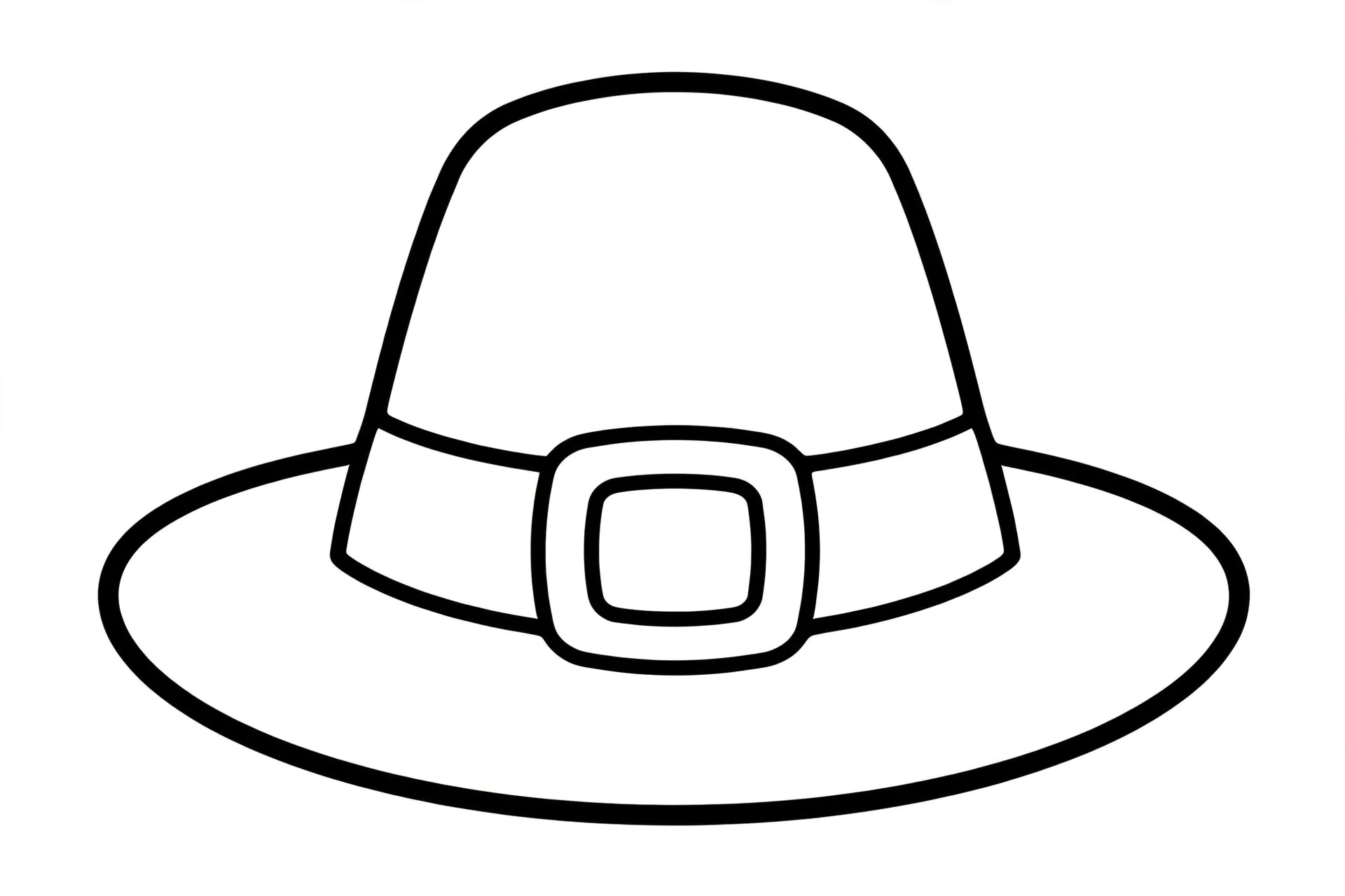 Pilgrim hat Thanksgiving coloring page for kids