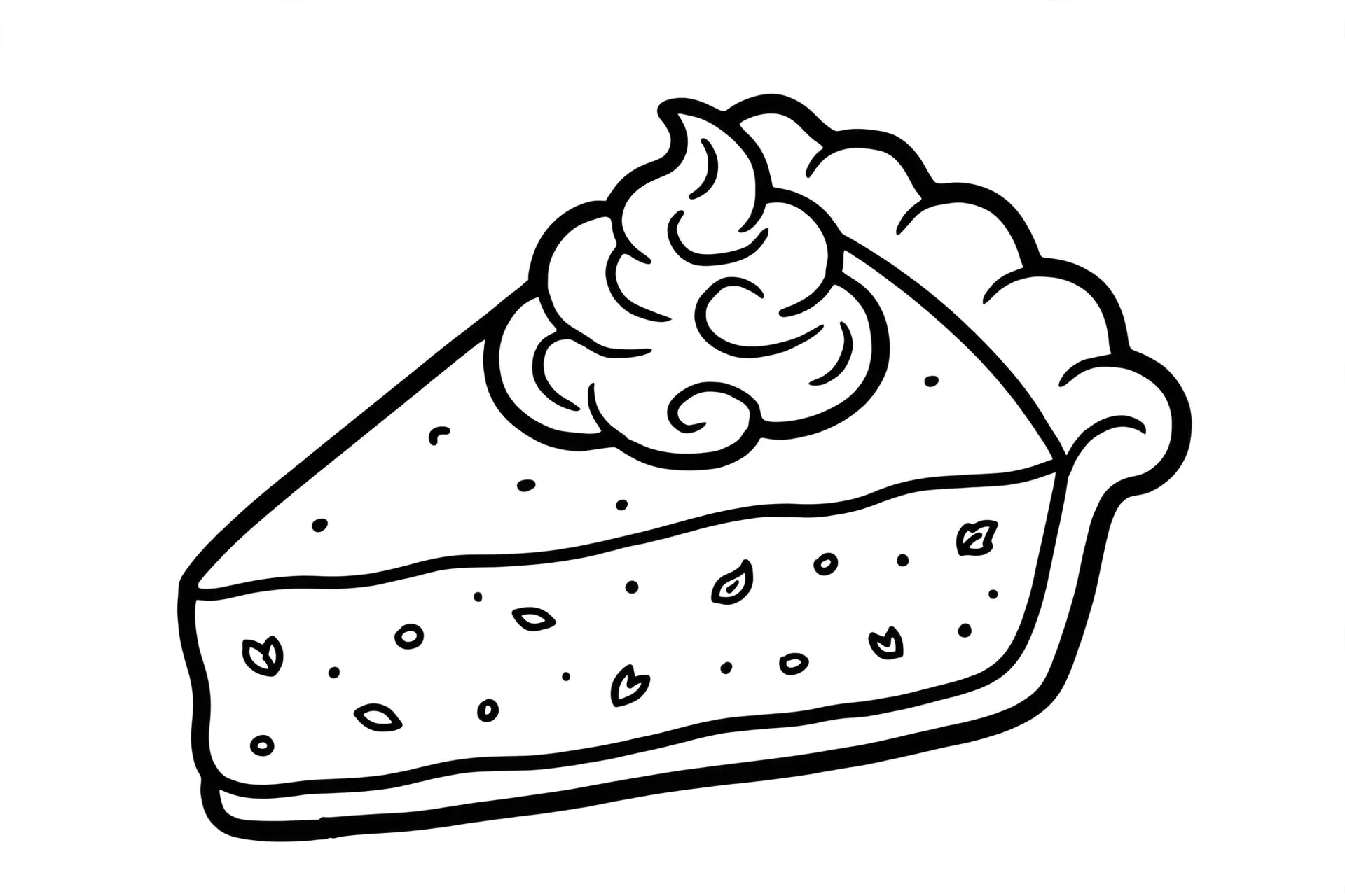 Pumpkin pie slice Thanksgiving coloring page for kids